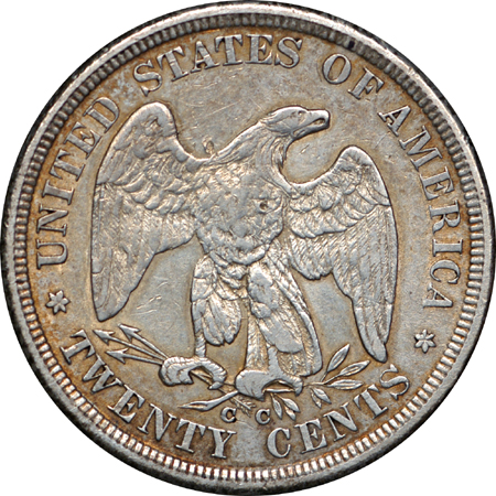 1875-CC Twenty Cent EF-45