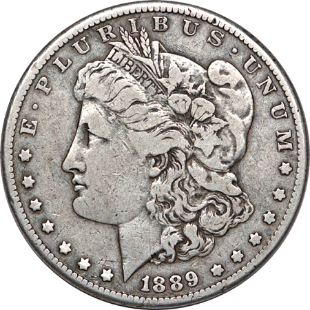 1889-CC Morgan dollar F-12