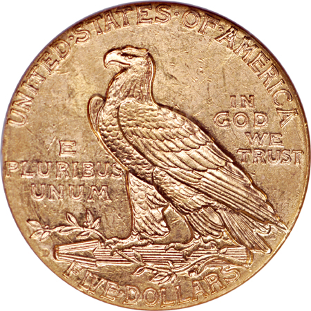 1909-D Indian half-eagle, NGC MS-62