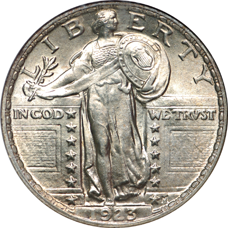 1923 Standing Liberty quarter, NGC MS-66