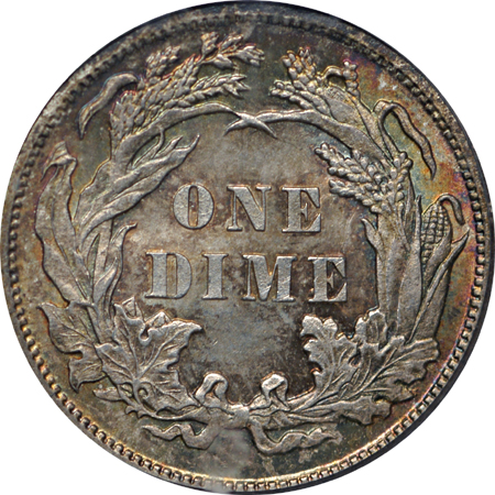 1891 Seated Liberty dime, PCGS MS-65