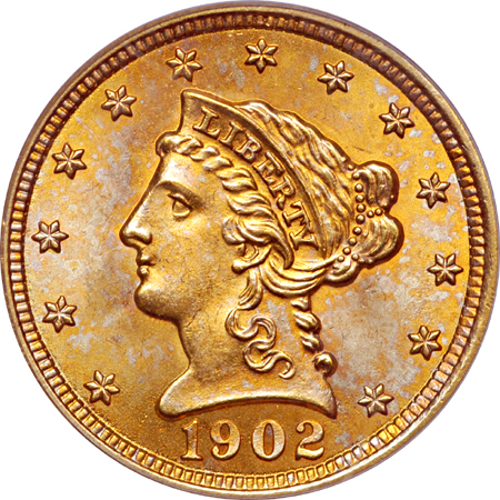 1902 Coronet quarter-eagle, PCGS MS-66