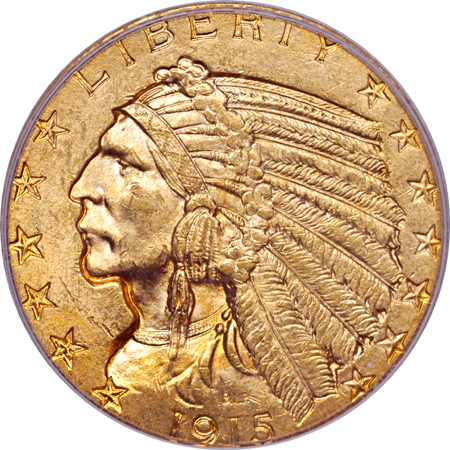 1915 Indian half-eagle, PCGS MS-63