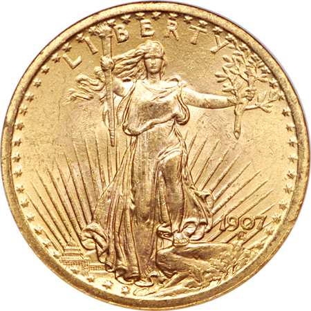 1907 Saint-Gaudens double-eagle, NGC MS-63