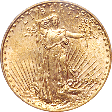 1909-S Saint-Gaudens double-eagle, PCGS MS-63