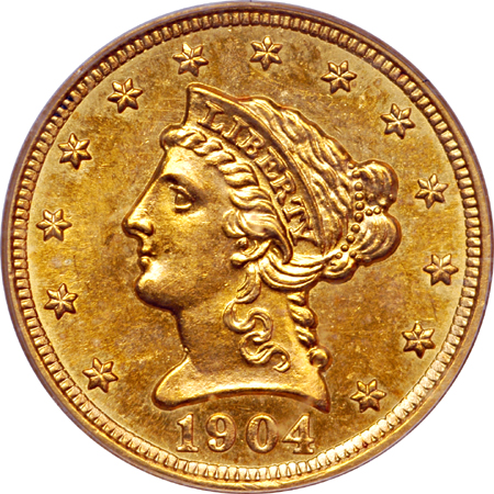 1904 Coronet quarter-eagle, PCGS MS-63