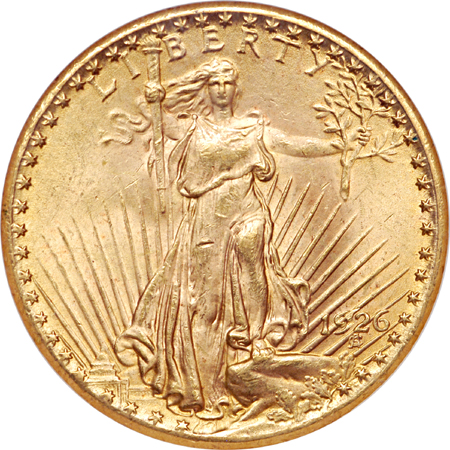 1926 Saint-Gaudens double-eagle, NGC MS-63