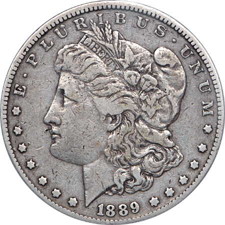 1889-CC Morgan dollar, PCGS VF-30