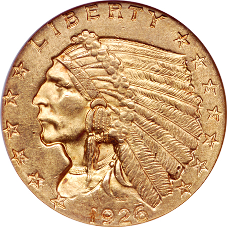 1926 Indian quarter-eagle, NGC MS-62