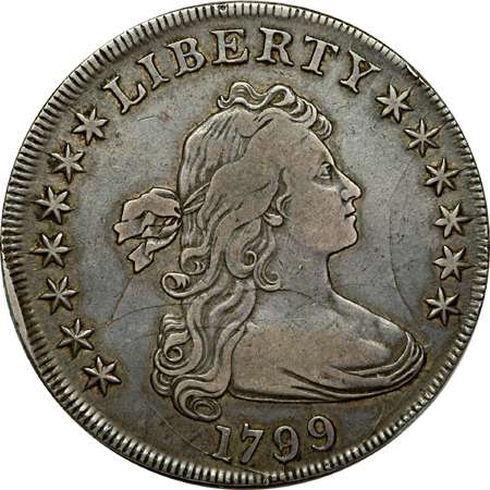 1799 (B-12b) Draped Bust dollar, VF-30