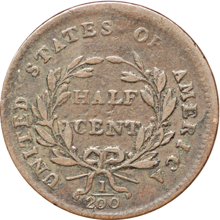 1800, 1828, 1835, 1851, and 1854 half-cents (attributed)