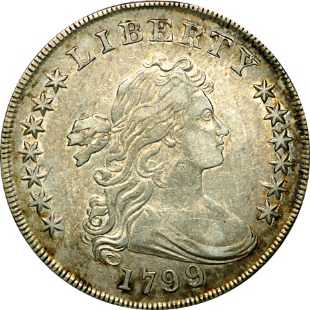 1799/8 (B-1) Draped Bust dollar, XF-40