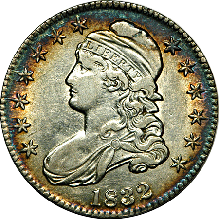 1832 Capped Bust half-dollar, XF-45