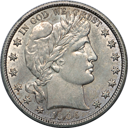 1906, 1910 and 1915-D Barber half-dollars