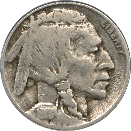 1918/7-D Buffalo nickel, ANACS F-12