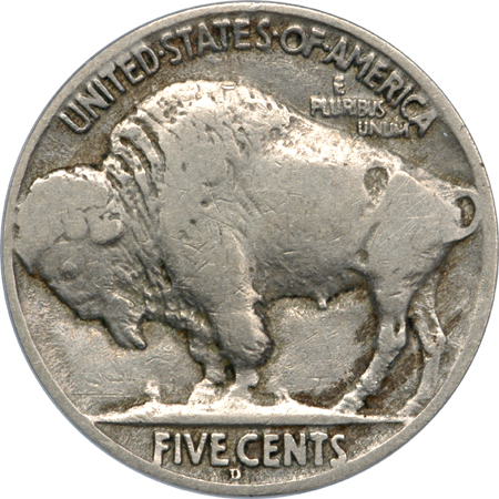 1918/7-D Buffalo nickel, ANACS F-12