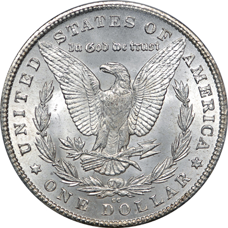 1880-CC "reverse of 1879" Morgan dollar, PCGS MS-66
