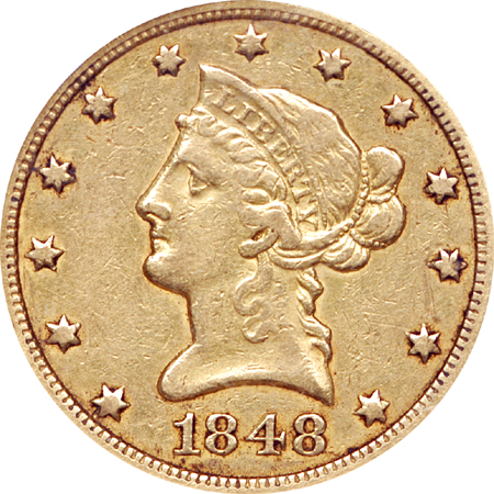 1848-O Coronet eagle, NGC XF-40