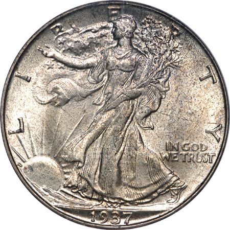 1937-D Walking Liberty half-dollar, PCGS MS-65