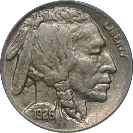 1926-S Buffalo nickel, PCGS AU-50