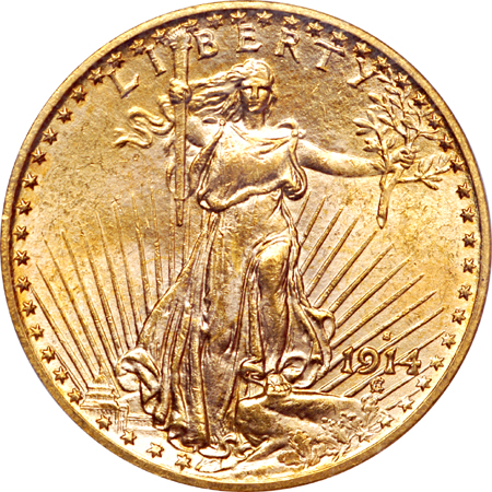 1914-S Saint-Gaudens double-eagle, PCGS MS-63