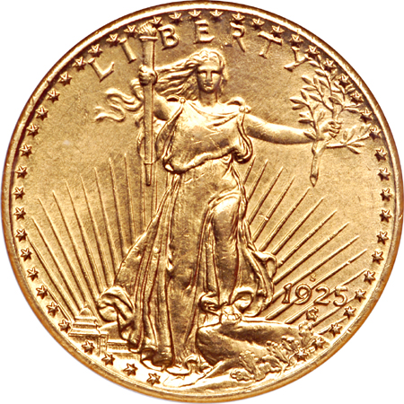 1925-S Saint-Gaudens double eagle, NGC MS-62