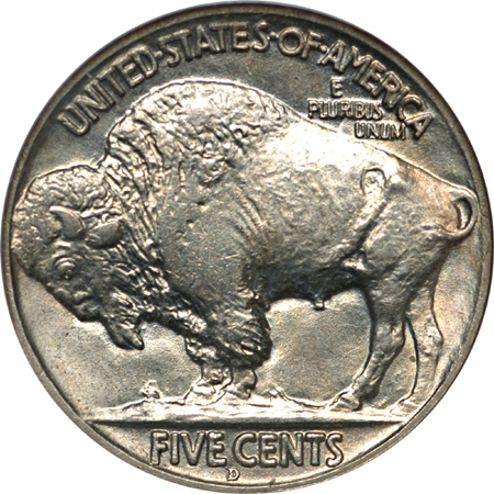 1913-D "type two" Buffalo nickel, NGC MS-65