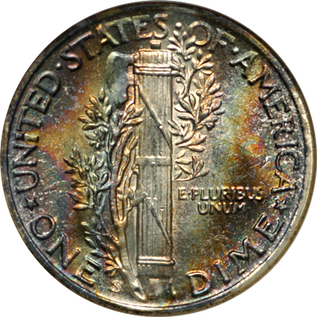 1945-S Mercury dime, NGC MS-68