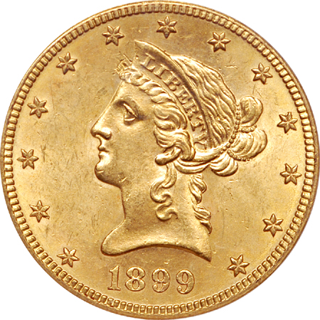 1899-S Coronet eagle, ANACS MS-61