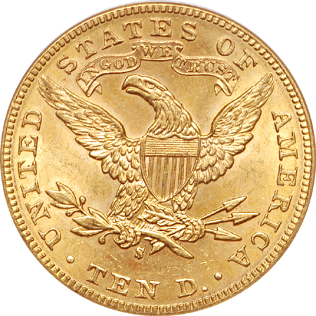 1899-S Coronet eagle, ANACS MS-61