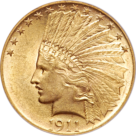 1911 Indian eagle, ANACS MS-62