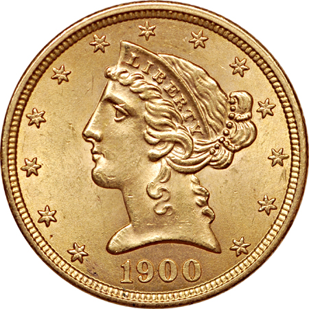 1900 Coronet half-eagle, MS-64