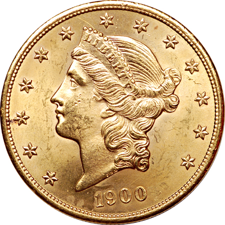 1900 double-eagle and 1903 quarter-eagle, altered surfaces