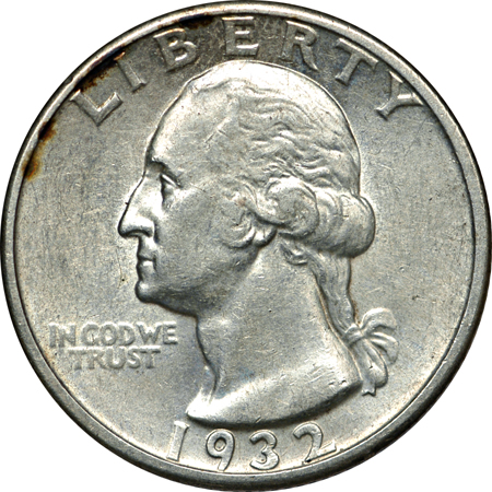 1932-D Washington quarter, AU-55