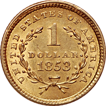 1852 and two 1853 gold dollars