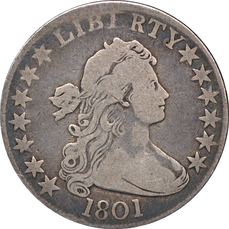 1801 (O-101) Draped Bust half-dollar, F-12