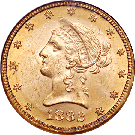 1882 Coronet eagle, NGC MS-63