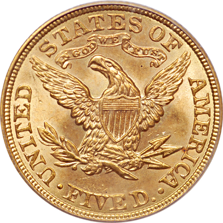 1900 Coronet half-eagle, PCGS MS-64