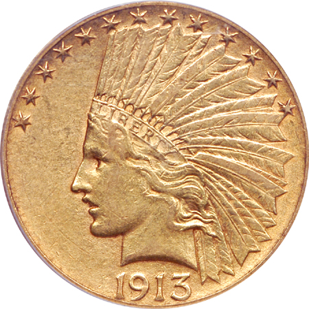 1913-S Indian eagle, PCGS XF-45