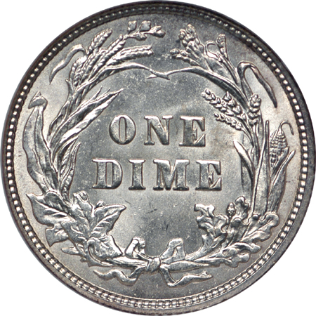 1901 Barber dime, NGC MS-65