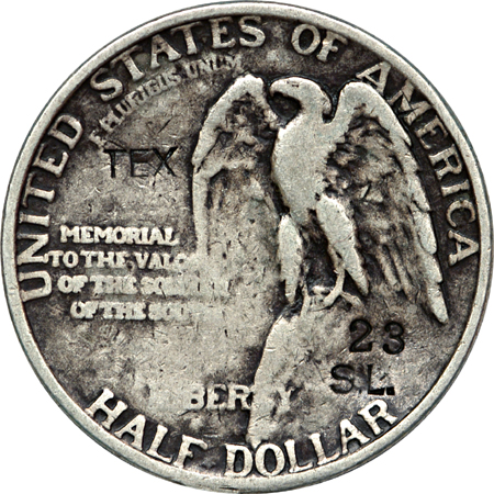 Unique "TEX 23 SL" counterstamped Stone Mountain half-dollar