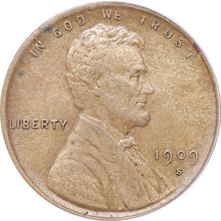 1909-S VDB Lincoln cent, PCGS XF-40