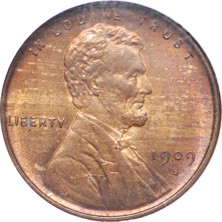 1909-S VDB Lincoln cent, NGC MS-64 RB