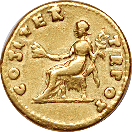 69 - 79 AD Vespasian gold aureus