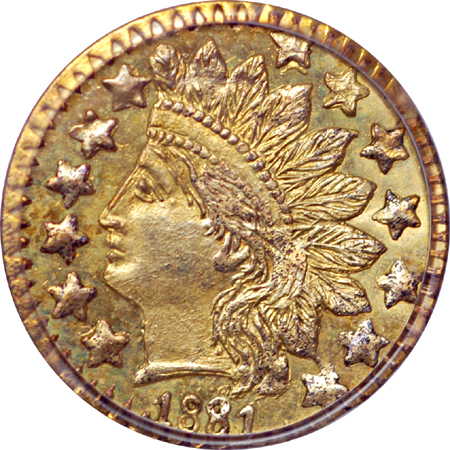 1881 (BG-887) quarter-dollar, PCGS MS-63