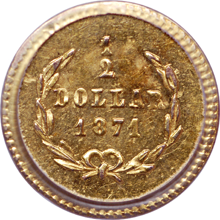 1871 (BG-1011) half-dollar, PCGS MS-62