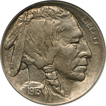 1913-S T2 Buffalo nickel, ANACS AU-58