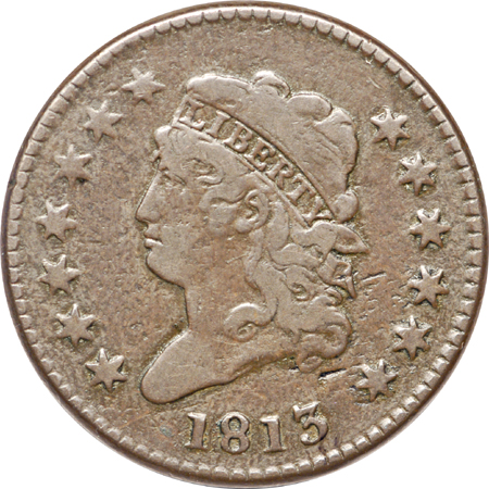 1813 (S-292) Classic Head large-cent, VF-20, burnished