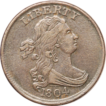 1804 (C-9) Draped Bust half-cent, VF-30