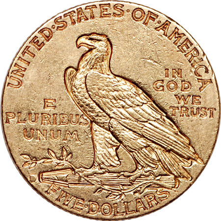 1914-D Indian half-eagle AU-50.